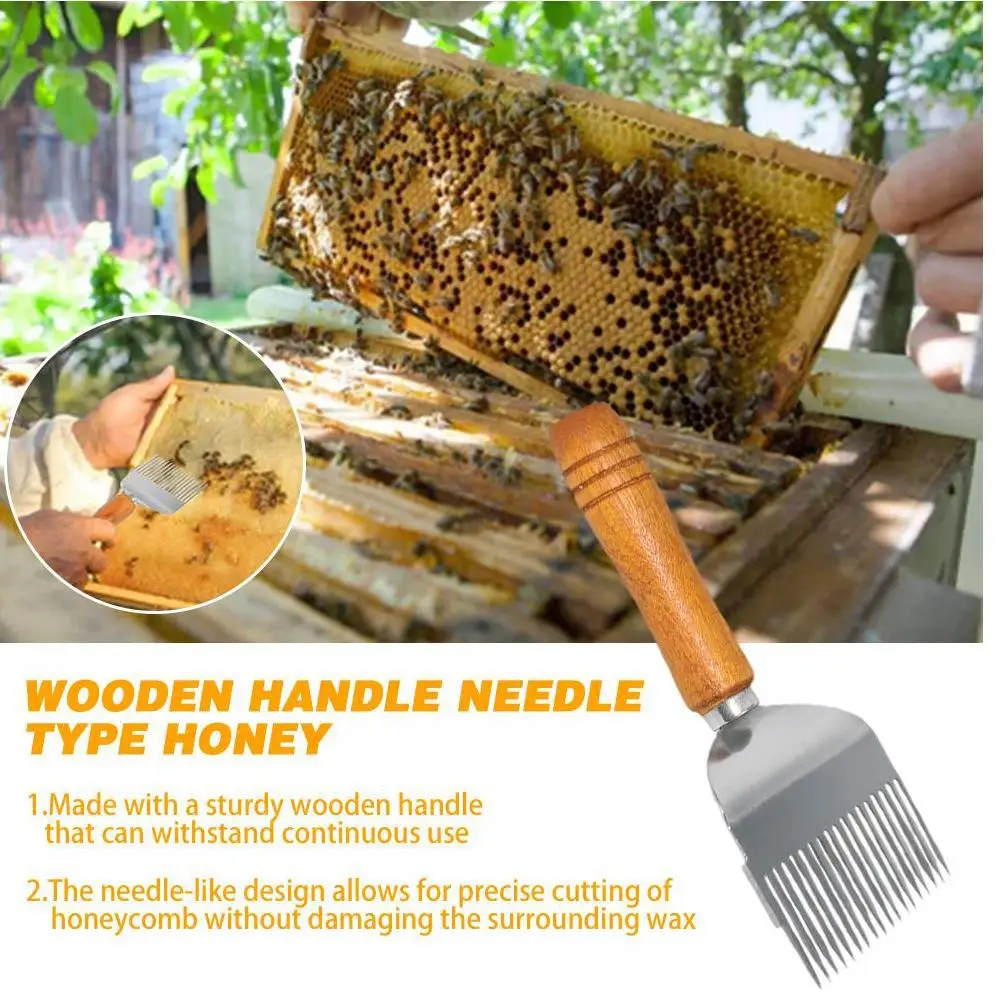 Honey Cutter Beekeeping Equipment Stainless Steel 17-pin Honey Cutting Shovel Combing Honey Shovel Scraper For Beekeepers V5B3