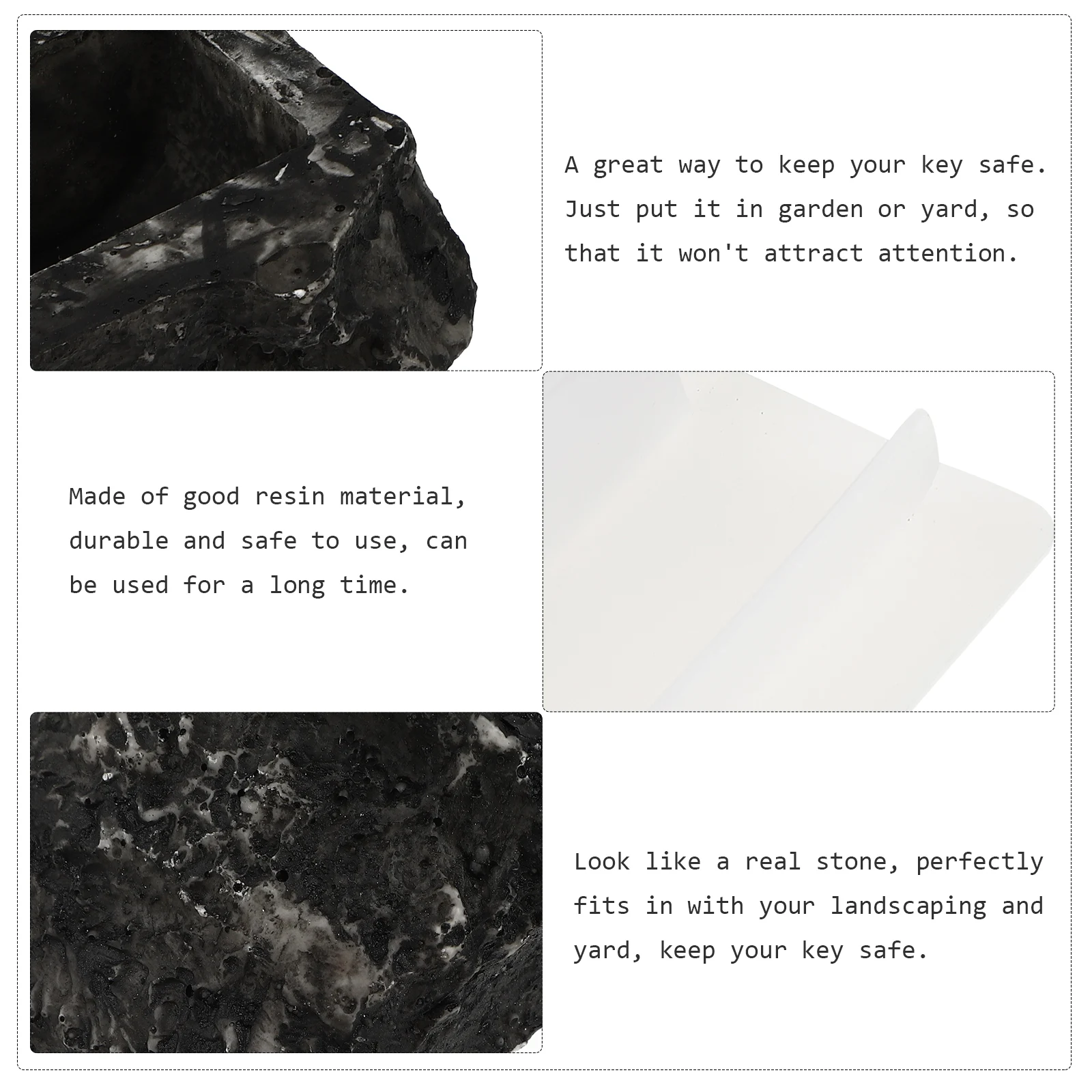 Resin Stone Hider Box Outdoor Hide Fake Stone Key Hider Key Safe Storage Spare Keys Small Items Security L scaping Yard