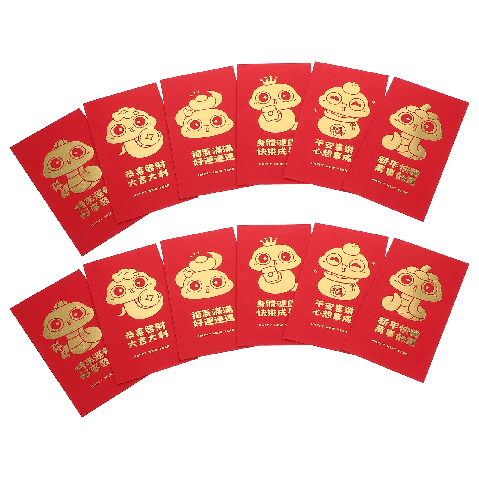 24個入り ホットスタンプ加工 赤い封筒 中国の福袋 アジアのお金封筒 漫画の蛇柄封筒 2025年向け商品