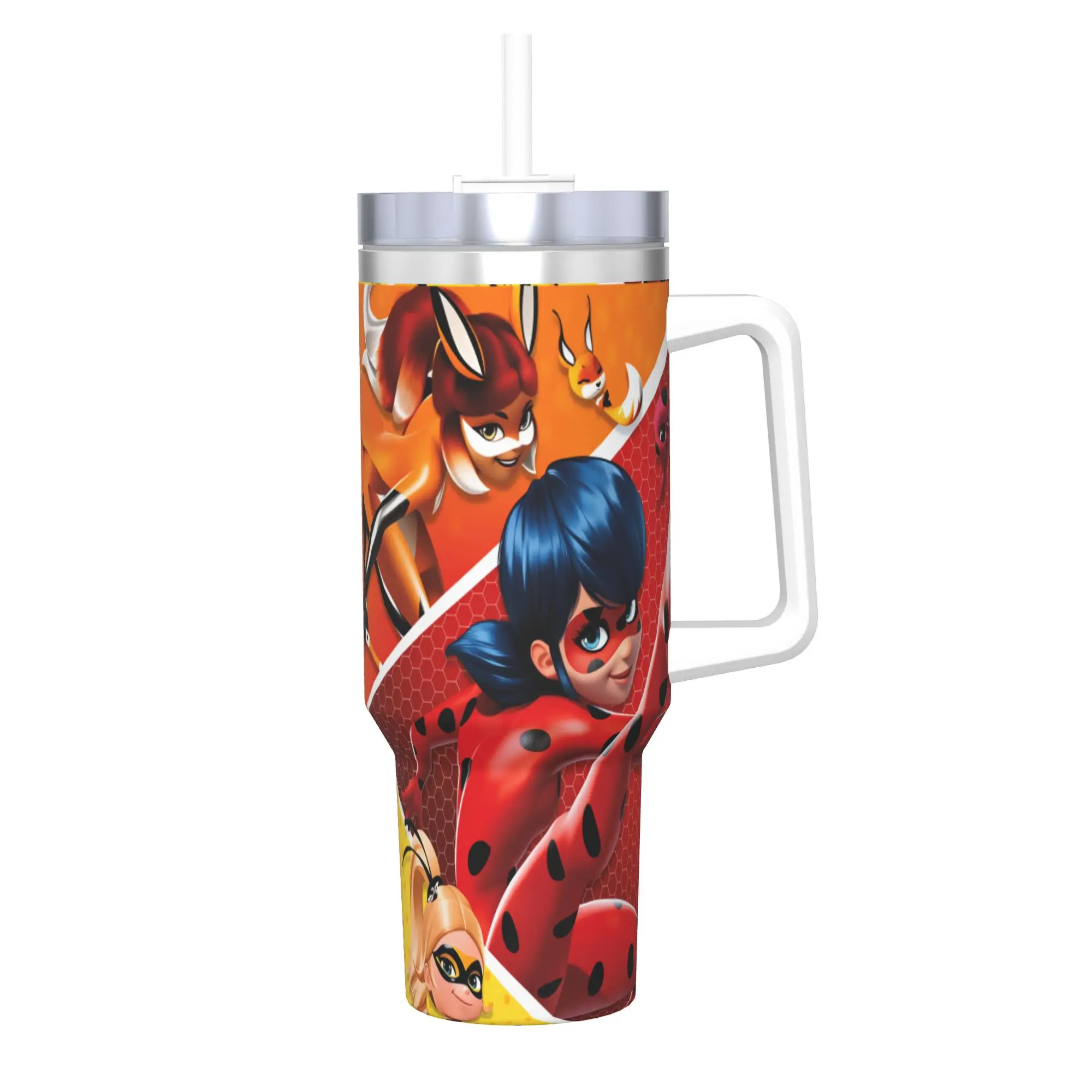 

Stainless Steel Tumbler M-Miraculous Ladybugs Thermal Cups Portable Cold and Hot Car Mugs Camping Custom Water Bottle