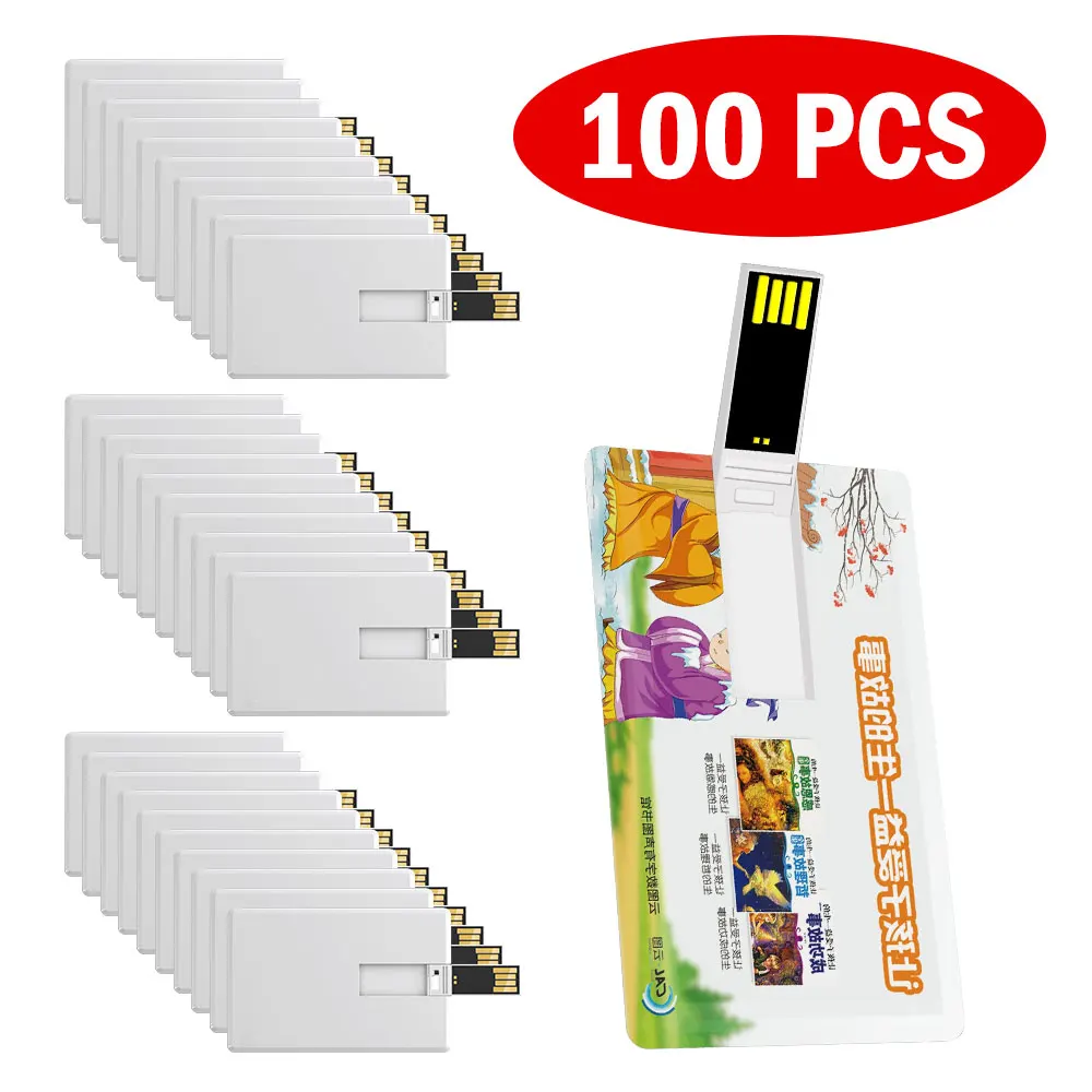

100 шт./лот USB-флешки 2.0 в форме кредитной карты, реальная емкость 8 ГБ, 16 ГБ, 32 ГБ, 64 ГБ, флеш-накопитель в виде банковской карты, U-диск