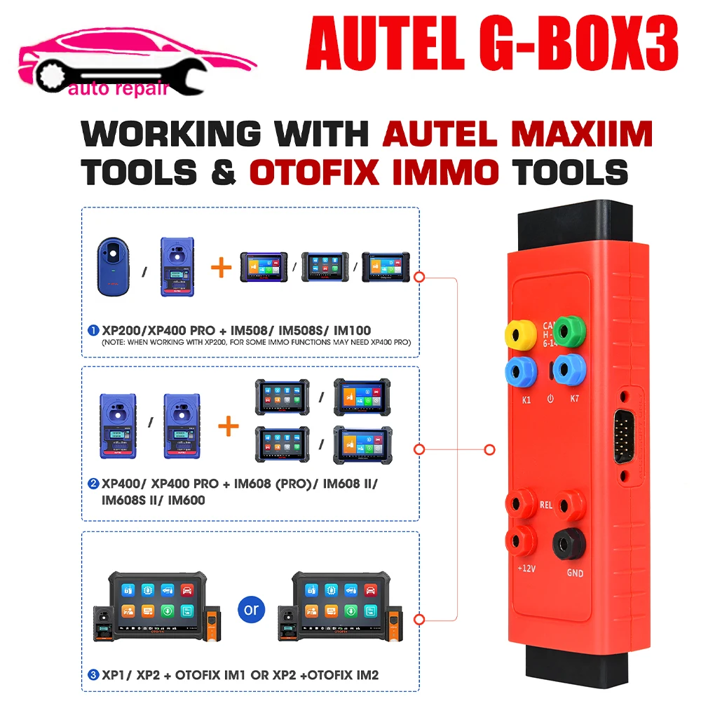 Autel G-BOX3 G-BOX2 Key Programming Adapter Realizes Fast Mode Tool For Mercedes Benz/BMW Work with IM508 PRO/IM608 II/IM608