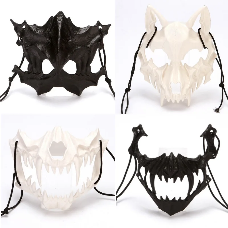 Halloween Masks Japanese Writer Cos Animal Horror Anime Props Mask Dragon God Tiger Dress Up Mask Holiday Decoration