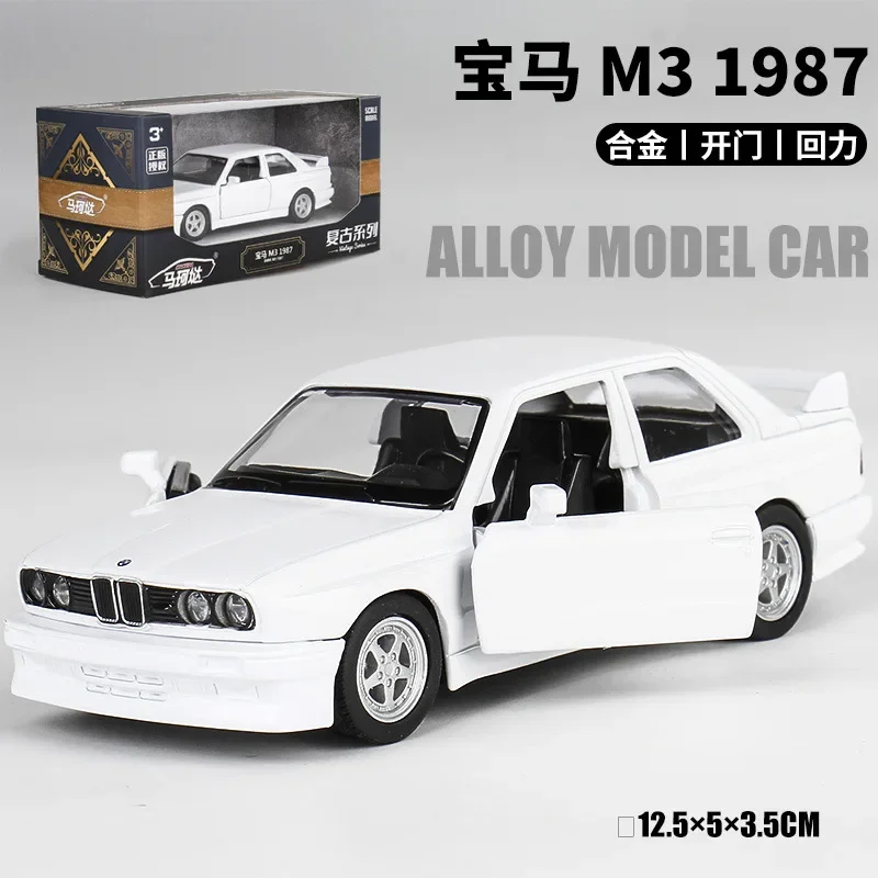 1:36 BMW M3 E30 1987 Porsche 911 Turbo Audi Quattro Металлическая игрушка из сплава автомобиля Литье под давлением и игрушечные транспортные средства Модель автомобиля для детей