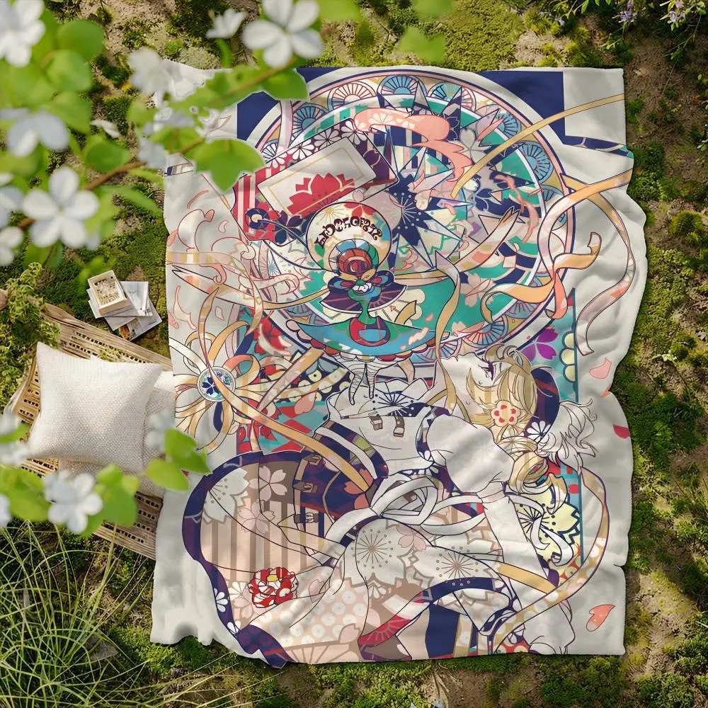 anime M-Magical M-Madoka Throw Soft Flannel Blanket for Bed Bedroom Sofa Picnic Throw Skin-friendly Breathable Gift Cover