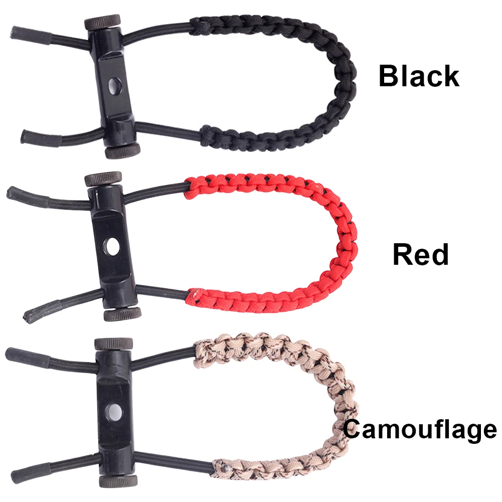 Braided Bow Sling Strap Archery Wrist Sling Adjustable Woven Rope Wrist Sling Archery Wrist Strap for Shooting Hunting