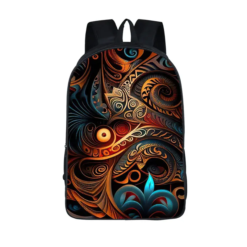 Vintage Traditional Tribal Print Schoolbag for Teenager Boys Girls School Bags Hawaiian Turtle Kids Book Bags Laptop Backpacks