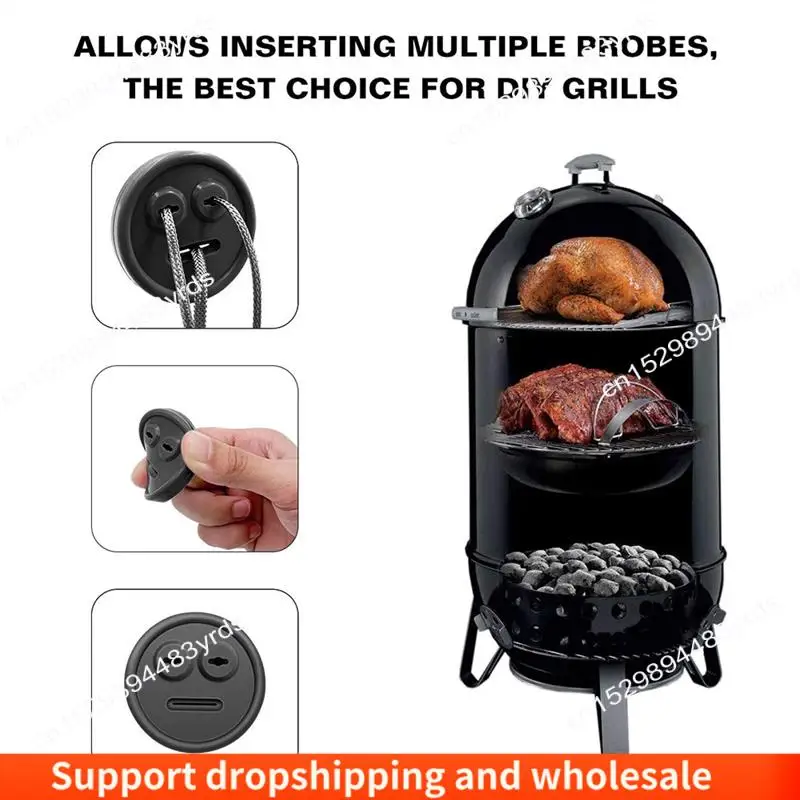 AA86 Paquete de 5 ojales de sonda para termómetro de carne para parrillas para Weber 85037 accesorios de repuesto para cocinas de montaña ahumadas