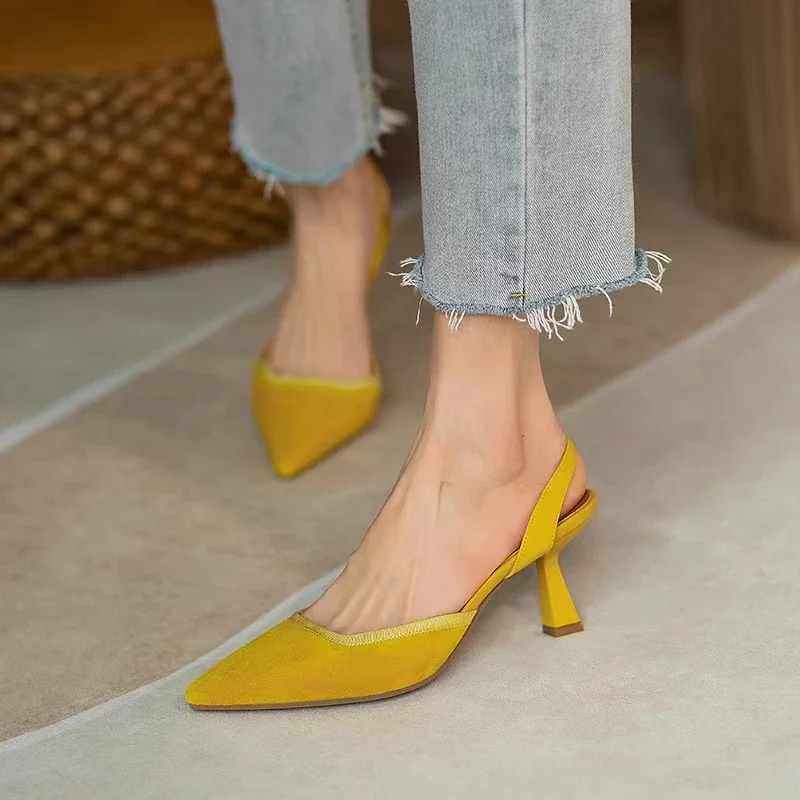 

Pointed Toe Sexy High Heels Women New Sandals Summer Shoes 2023 Designer Party Shoes Dress Pumps Slingback Slippers Stilettos