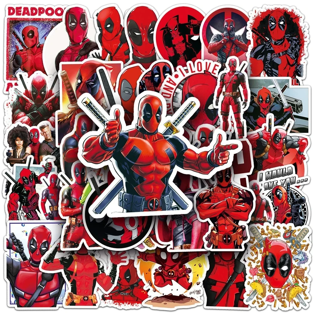 10/30/50PCS The Avengers Deadpool Stickers Anime Decals DIY Notebook Phone Laptop Skateboard Bike Decoration Waterproof Kids Toy