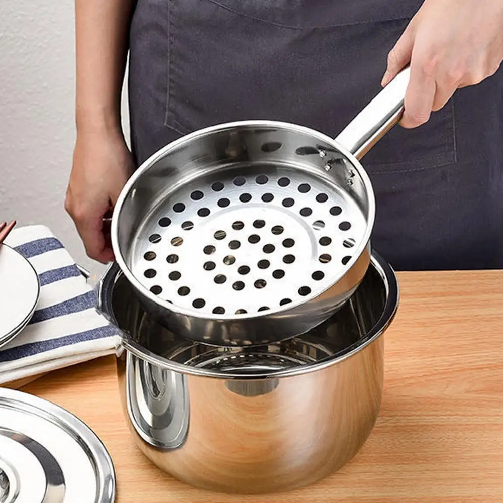 Long Handle Slotted Spoon Hole Colander with Long Handle Stainless Steel Slotted Spoon for Pasta Vegetables Multi-purpose