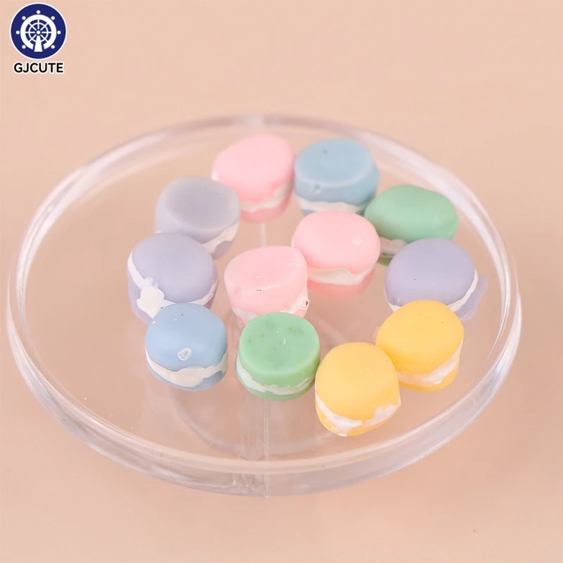 1:12 Poppenhuis Miniatuur Macaron Dessert Met Verpakking Voedselmodel Koekjessnack Kinderen Doen Alsof Speelgoed Pophuis Accessoires