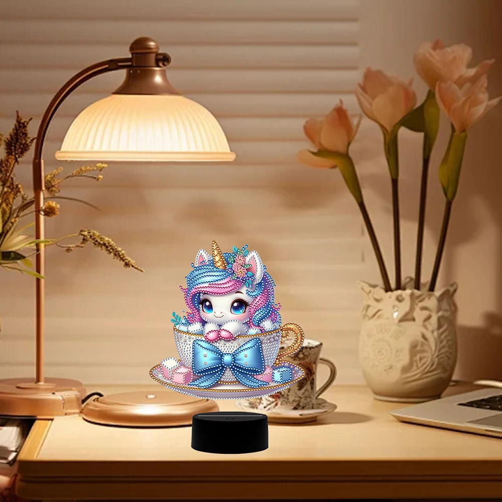 

DIY Unicorn Diamond Painting Night Light Diamond Painting Bedside Lamp Arts Crafts Home Decoration for Bedroom Decor Gifts
