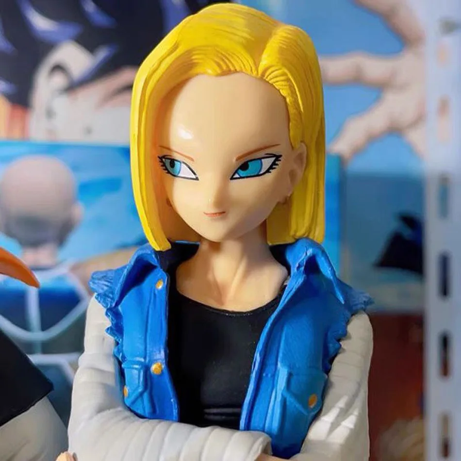 24CM Anime Dragon Ball Z Android 17 18 Figure Android 18 PVC Action Figures Collection Model Toys for Children Christmas Gifts