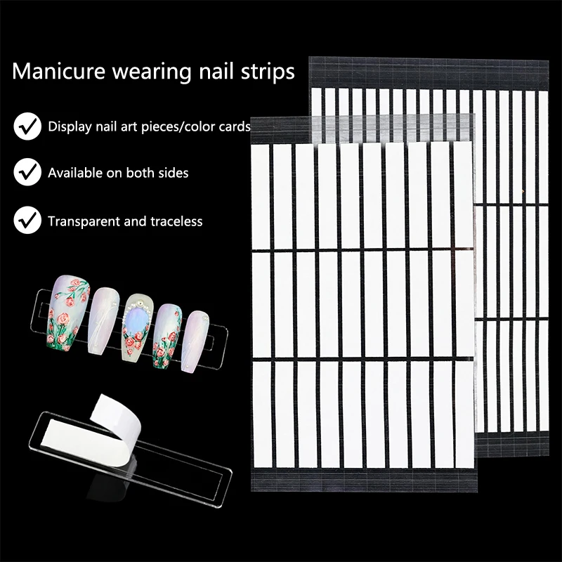 Nail Adhesive Tape False Nails Display Stand Glue Double-sided Pasted Practice Show Square Strong Sticky Glue Sticker