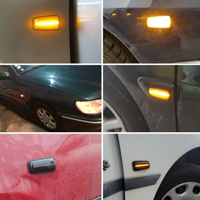 2X Car LED Turn Signal Lamps Side Marker Lights Lateral LED For Peugeot 306 106 406 806 Citroen XM ZX Break Xsara Xantia Fiat