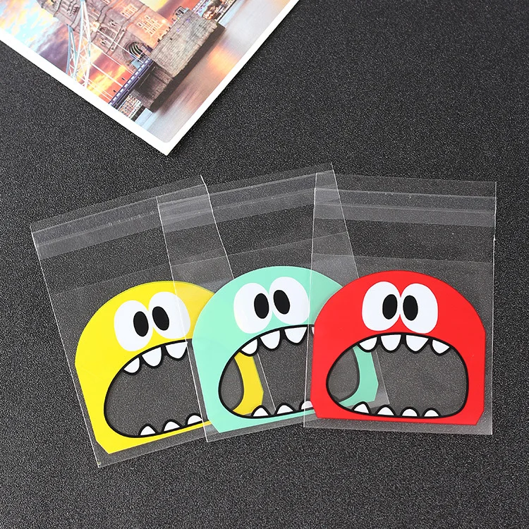 baked food packaging bag cartoon big mouth monster biscuit West Point  self-sealing transparent self-adhesive 