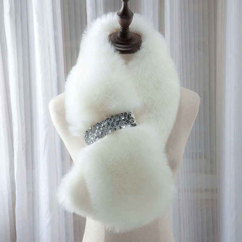 

Fashion Faux Fur Neck Collar Fluffy Neck Protection Scarf Soft Winter Warm Coat Fake Collar