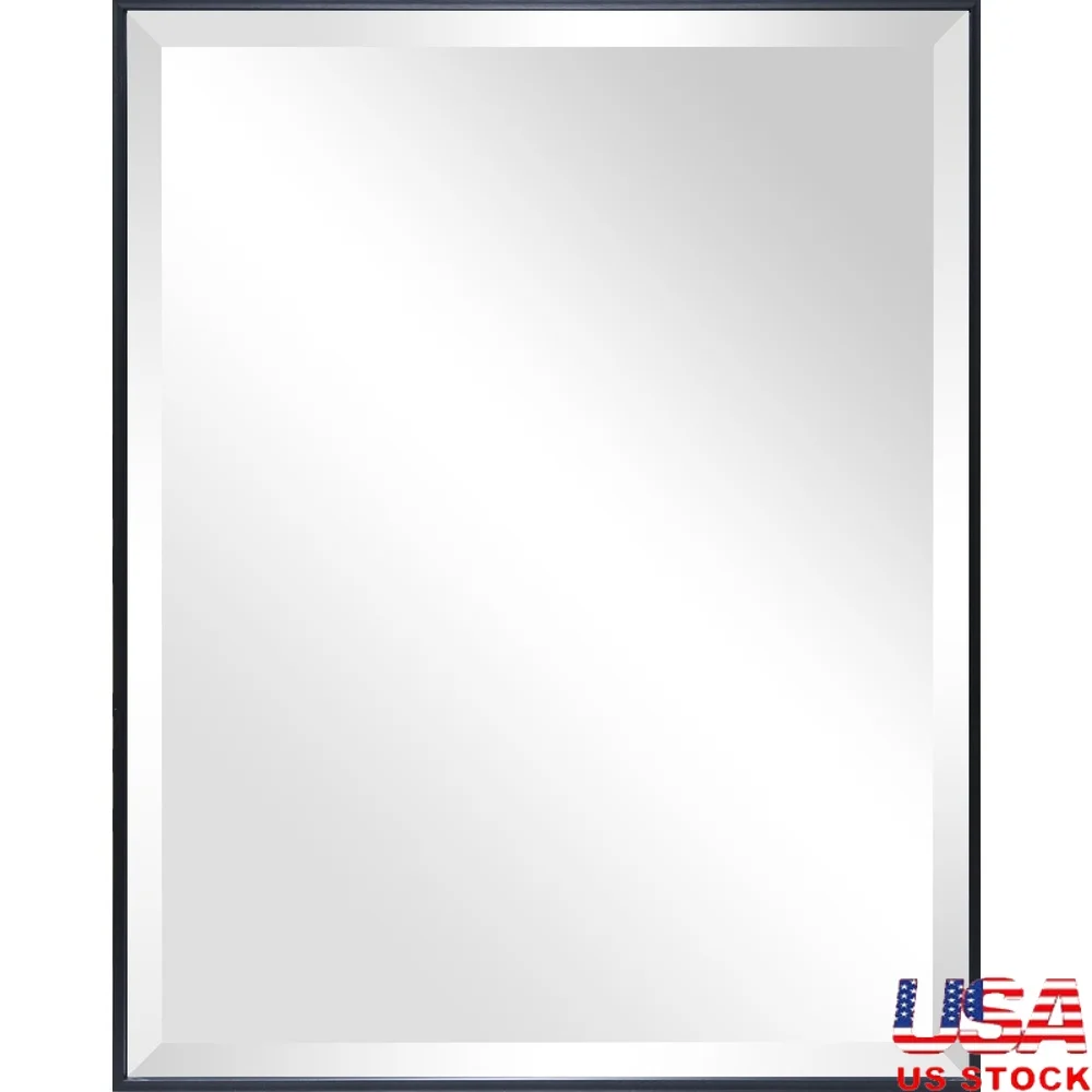 

Beveled Modern Rectangular Wall Mirror 23x29 Vertical Horizontal Mounting Hardware Perfect Home Office Kitchen Entryway