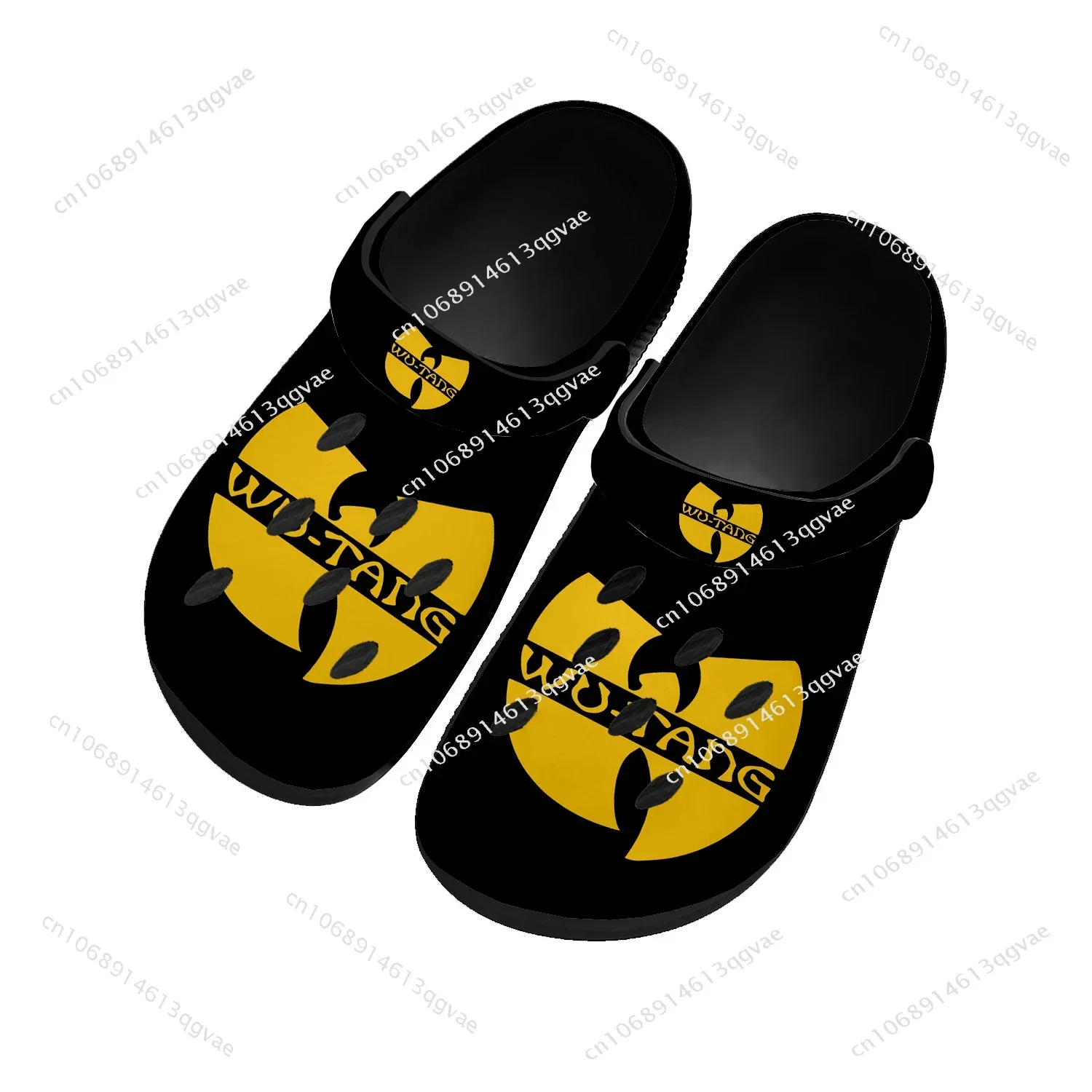 

W-Wu-T-Tangs Home Clogs Clan Custom Made Water Shoes Men Women Teenager Sandals Garden Clog Breathable Beach Hole Slippers Black