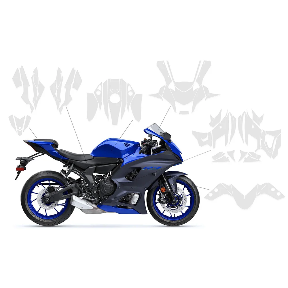 For YAMAHA YZF R7 YZFR7 2022-2024 Accessories PPF Transparent Motorcycle Paint Protection Film TPU Body Anti-scratch Sticker