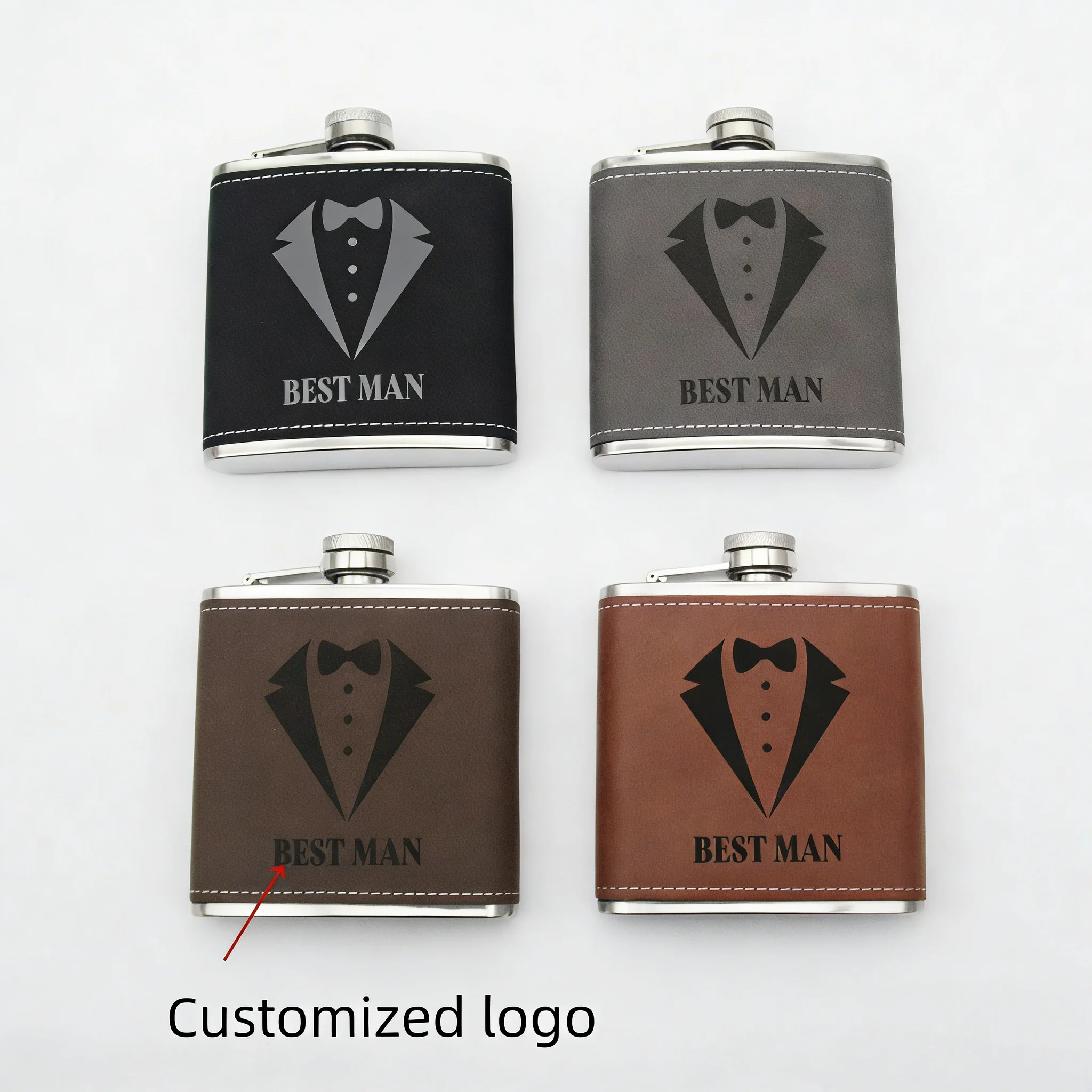 Customized logo Pocket Hip Flask Outdoor Travel Stainless Steel Flask Whiskey Drink Alcohol Flasks 6oz Steel Hip Flask Flagon