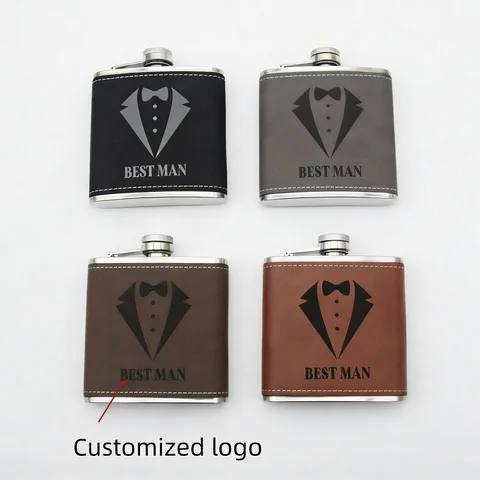 Customized logo Pocket Hip Flask Outdoor Travel Stainless Steel Flask Whiskey Drink Alcohol Flasks 6oz Steel Hip Flask Flagon