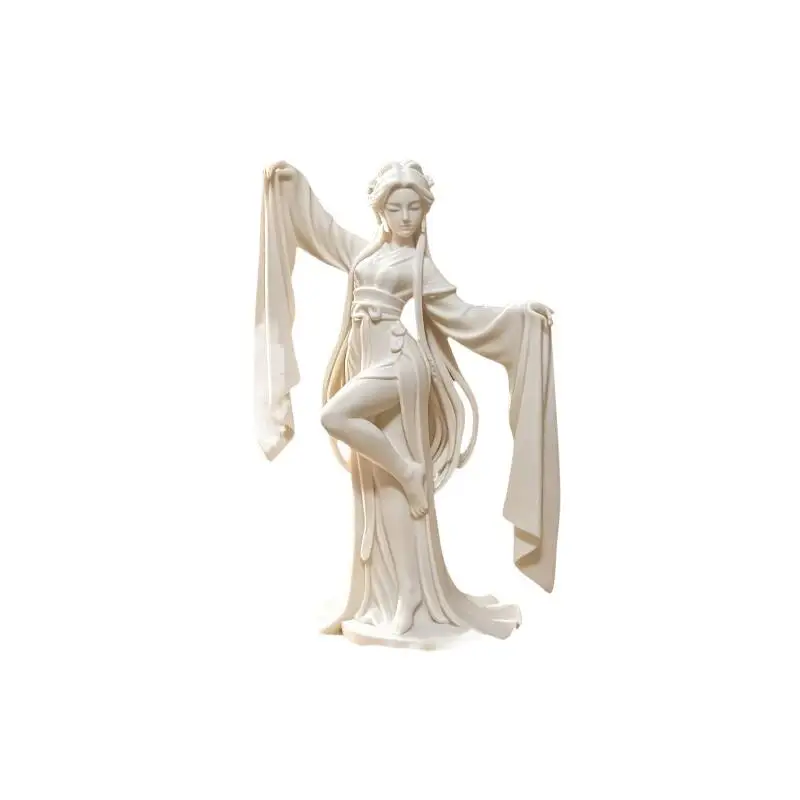 3D Printed Chinese Water Sleeve Dance Sculpture Elegant Classical Dancer Figurine Oriental Art Desktop Decor Art Collector Gift