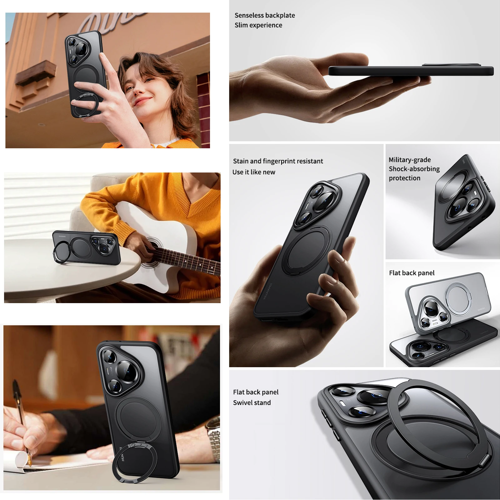 360° Rotating Magnetic Kickstand Case - Shockproof Anti-drop Cover with Full Protection For Huawei Pura70/pro/70pro Plus/70Ultra