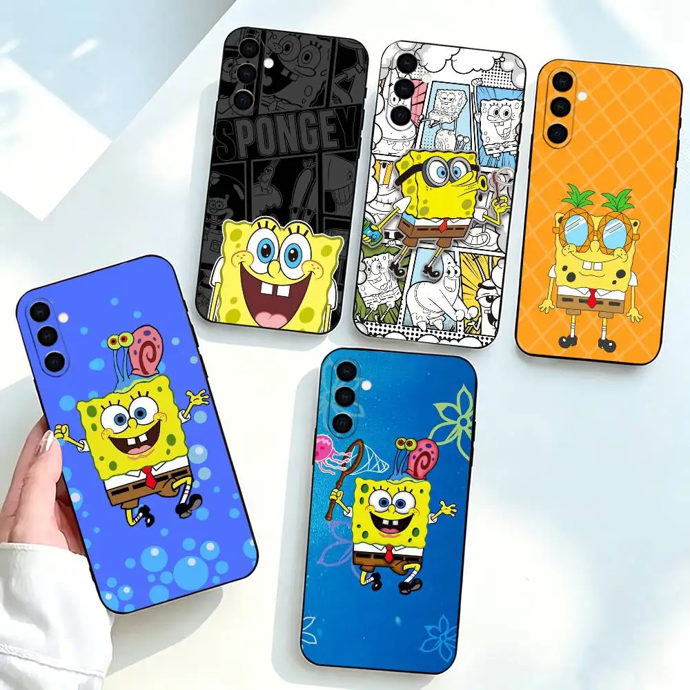 spongebob-b Phone Case For Samsung Galaxy A73,A72,A71,A70,A53,A52,A51,Others Soft Black Cover