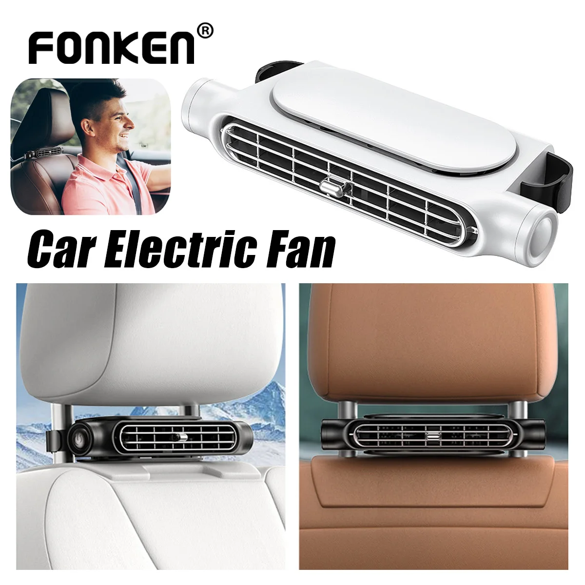 

Portable Car Seat Cooling Fan Car Rear Backrest Electric Fan USB Power Supply Fan Air Conditioner Car Interior Accessories