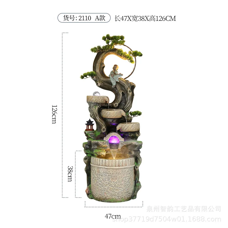 Creative rockery fountain flowing water ornament lucky landscaping fish tank living room entrance courtyard decoration humidifie