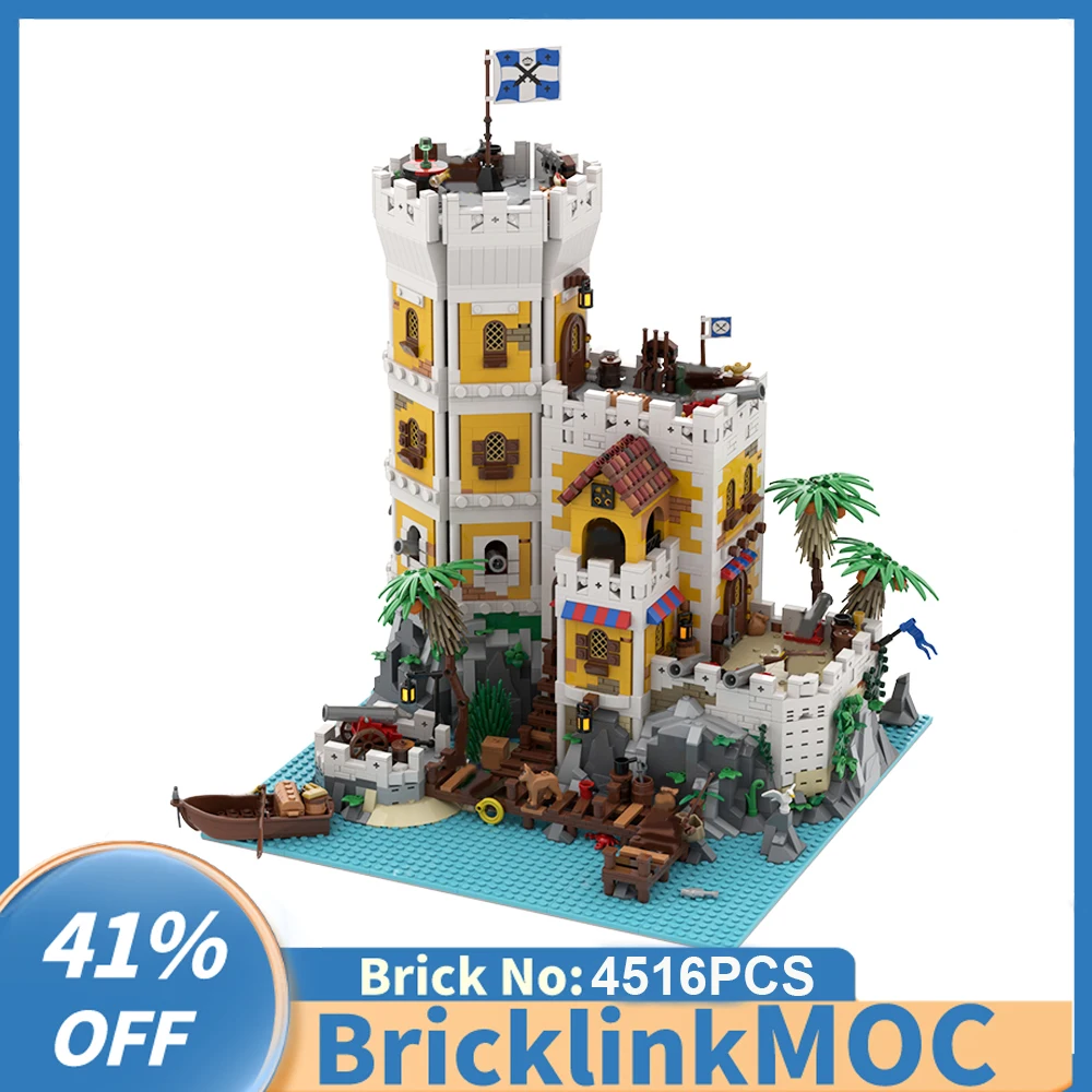 New 4516PCS medieval Pirate Series MOC modular building Sierra Madre Fortress DIY creative ideas childrenToyGift building blocks