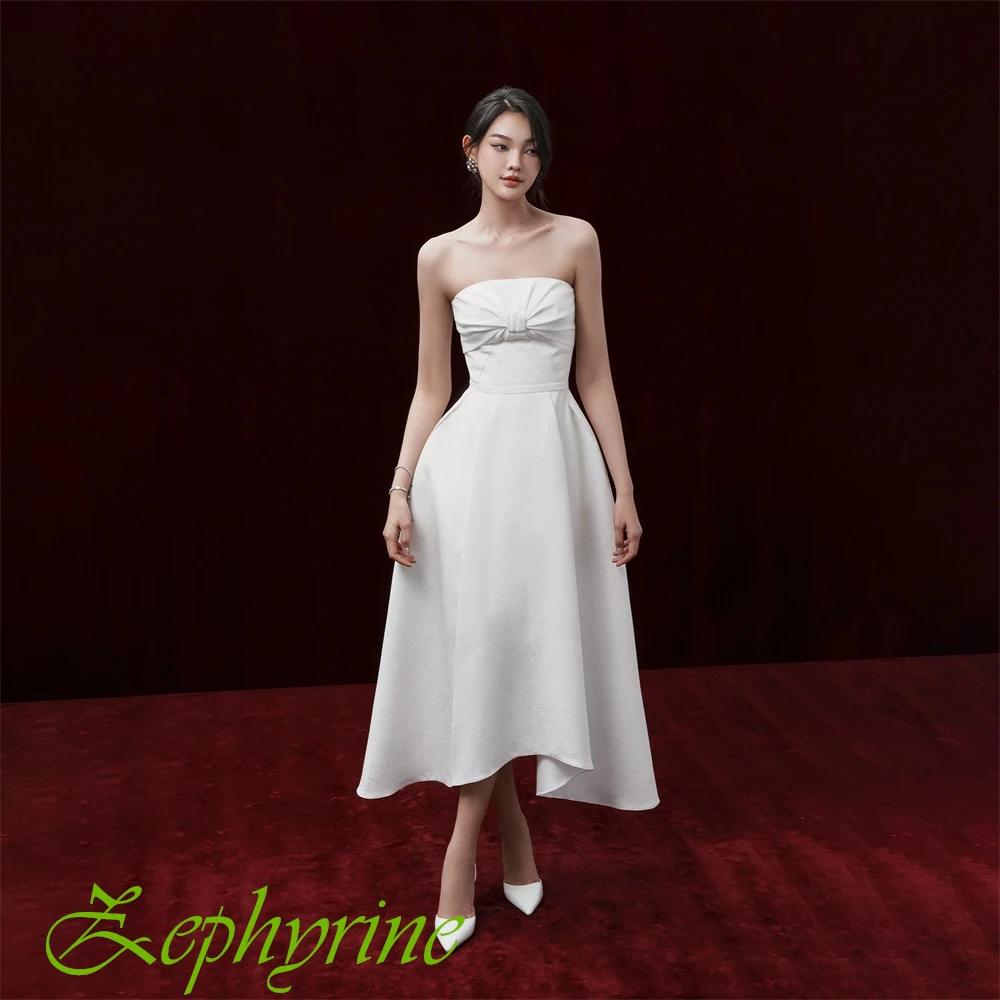 Customized Elegant Jersey Strapless Evening Dress Exquisite A-Line Prom Dresses High Quality Special Occasion Gowns