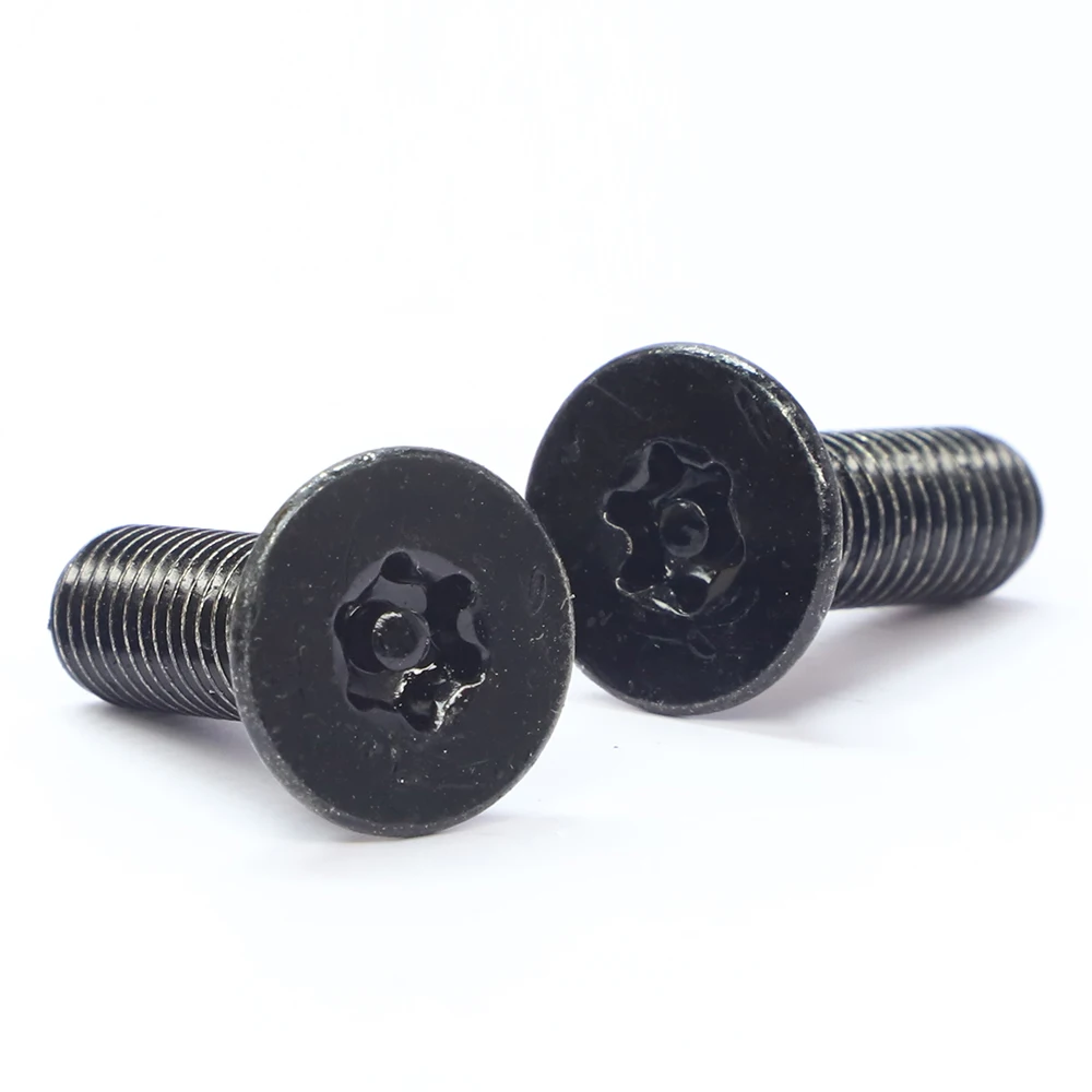 CSK Head Tamper-proof Security Screw Black 304 Stainless steel M2 M3-M8 Torx Pin-in Flat Head Anti Theft Screw for License Plate