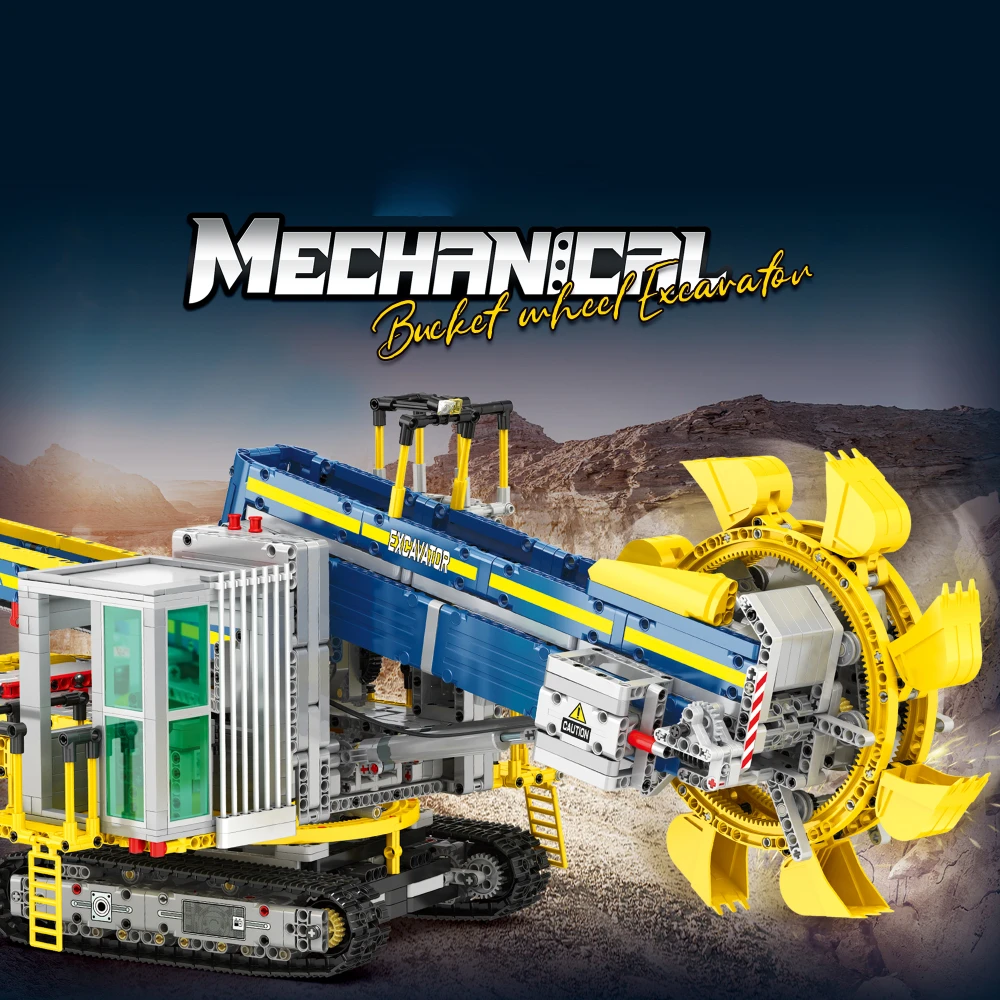 Bucket Wheel Excavator Building Set, รีโมทคอนโทรล Tow Truck Crane Construction Model Kit, ของขวัญวันเกิดสําหรับผู้ใหญ่เด็กชาย 14 +