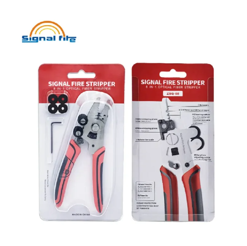 Free Shipping Signal Fire ZSQ-09 New 9 in 1 Multifunctional Optical Fiber Stripper Optic Miller Scissors Wire Pliers