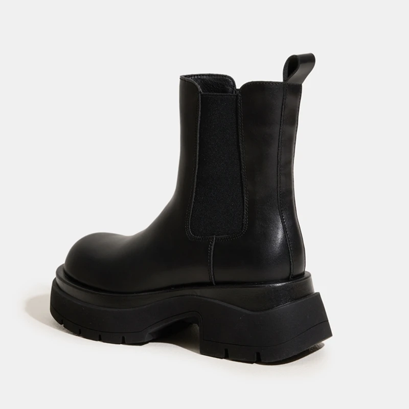 AIYUQI 2025 New Women's Chelsea Boots Thick-soled, round-toed Women Smokestack Boots Large, comfortable female booties