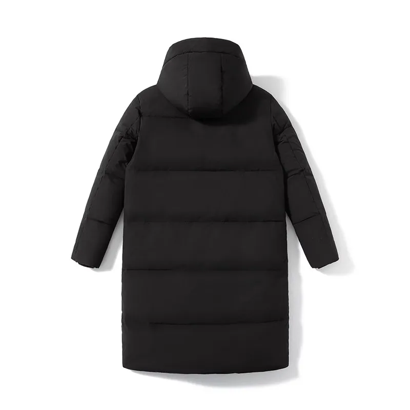 Winter Herrenmode Kapuzen Daunen jacke lange lässig locker warm wind dicht Mantel Männer solide weiße Enten Daunen jacken Paar Outwear