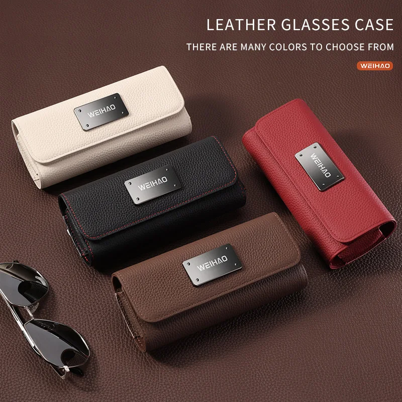 

Leather car ticket clip wear-resistant and durable leather multi kinetic car glasses storage box glasses clip