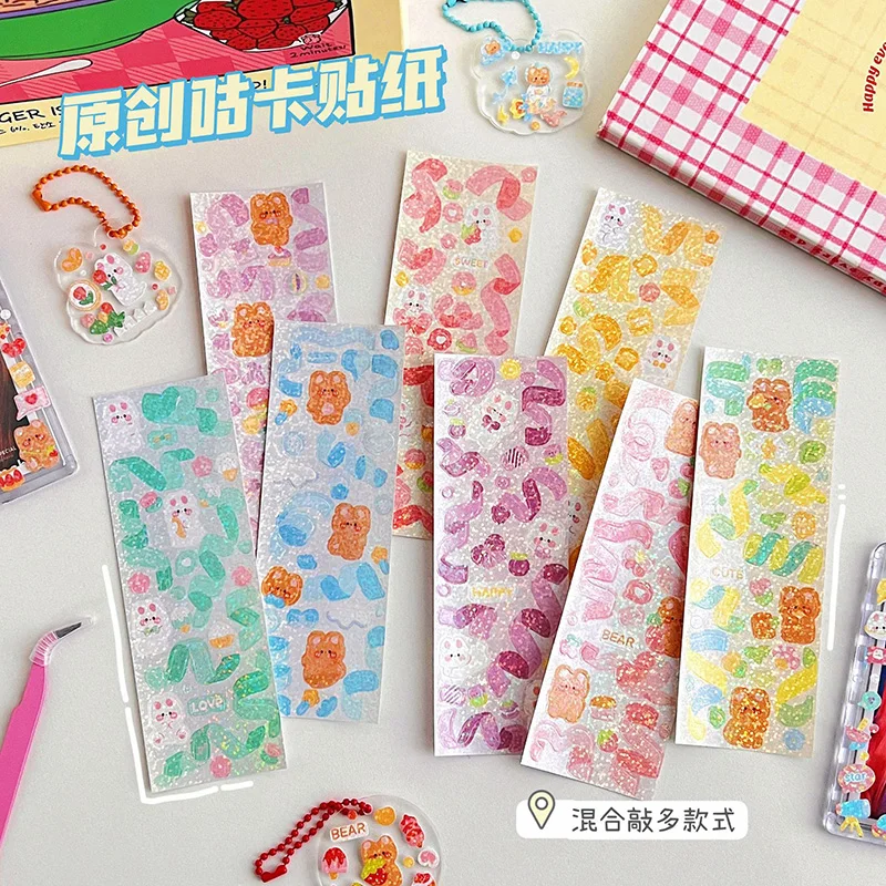 1Pcs Shining Laser Bling Cartoon Bunny Stationery Sticker for Scrapbooking, Phone, Journal, Laptop, Photo Decoration Gift image 5