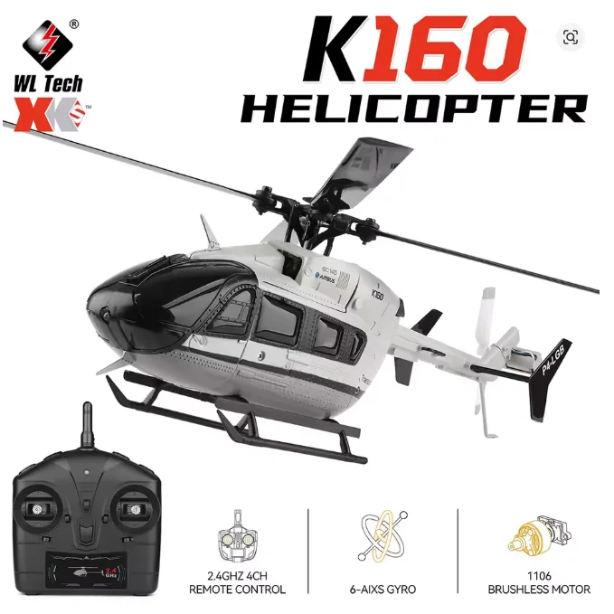 

WLtoys K160 RC Helicopter 2.4G 6-Aixs Gyroscope 4CH Altitude Hold Optical Flow Remote Control Helicopter Toys for Children Gift