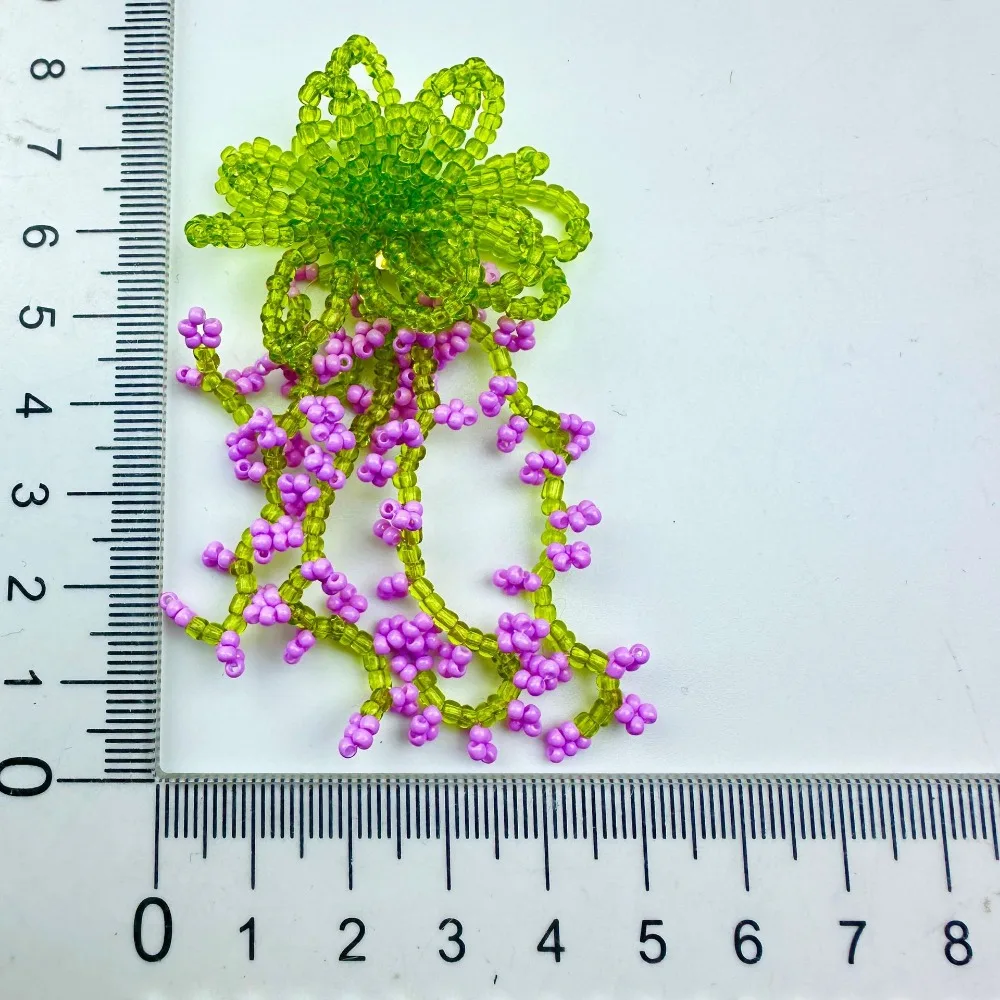 2Pcs Multicolor Beaded Flower Patches DIY Handmade Versatile Grape Skewers Appliques Grape Skewers Style