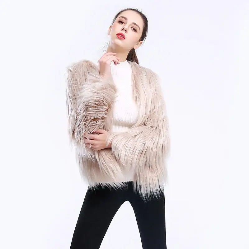 

ort Waed Wool Faux Fur Jaet Women's Trendy Outerwear Princ Sve round Ne Belted Waist Urban Sle Spring Collection