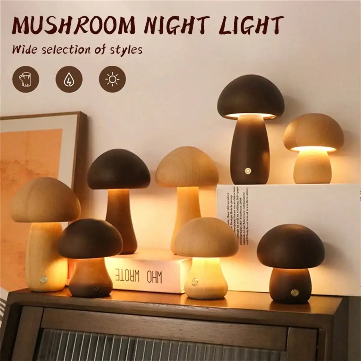 

1pc Dimmable LED Mushroom Table Lamp For For Bedroom Bedside Nursery, And Living Room Night Light Creative Home Decoration And Warm Ambiance - Perfect Bedside Nightlight And Unique Gift(Upgraded 3 Level Brightness)