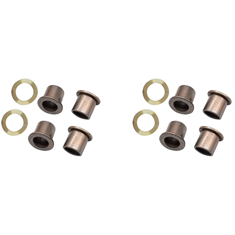 2 Set Spindle Bushings Upper And Lower Bushings Bronze, King Pin Wave Washer, For Club Car Precedent Golf Carts