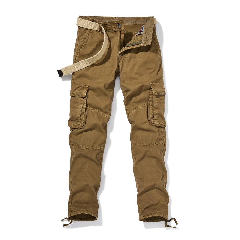 Mens Casual Pants Cotton Cargo Pants Sports Wear Khaki Black Classic Outdoor Trousers Regular Fit Y2K Clothings Male Sweatpants