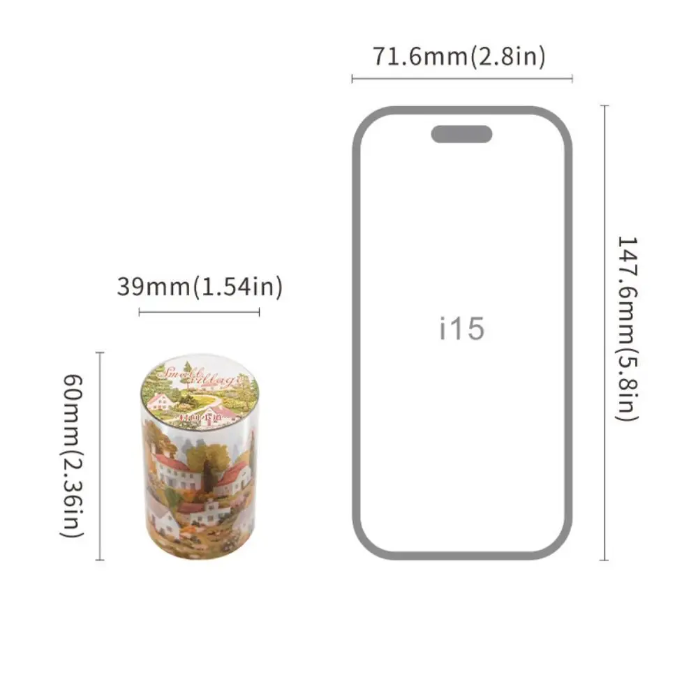 Vintage 2M DIY ศิลปะหัตถกรรม Washi เทปหมู่บ้านขนาดเล็ก Kawaii DIY ตกแต่งกาวเทปยุโรป Scrapbooking Decor หญิง