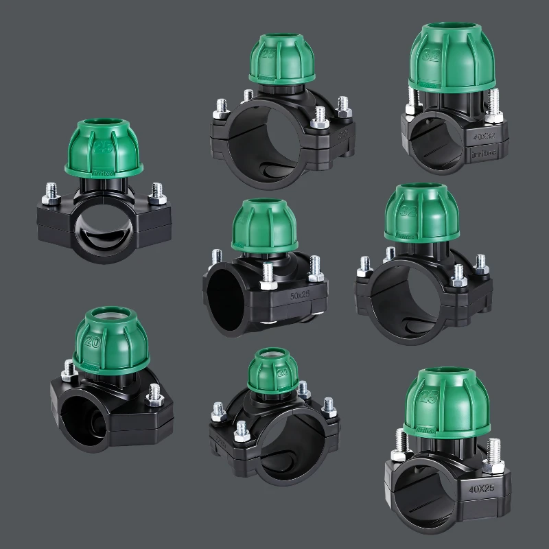 Saddle Clamp PE Water Pipe Connector Agricultural Garden Agriculture Irrigation Water Pipe Splitter Repair Connector Tee Joint