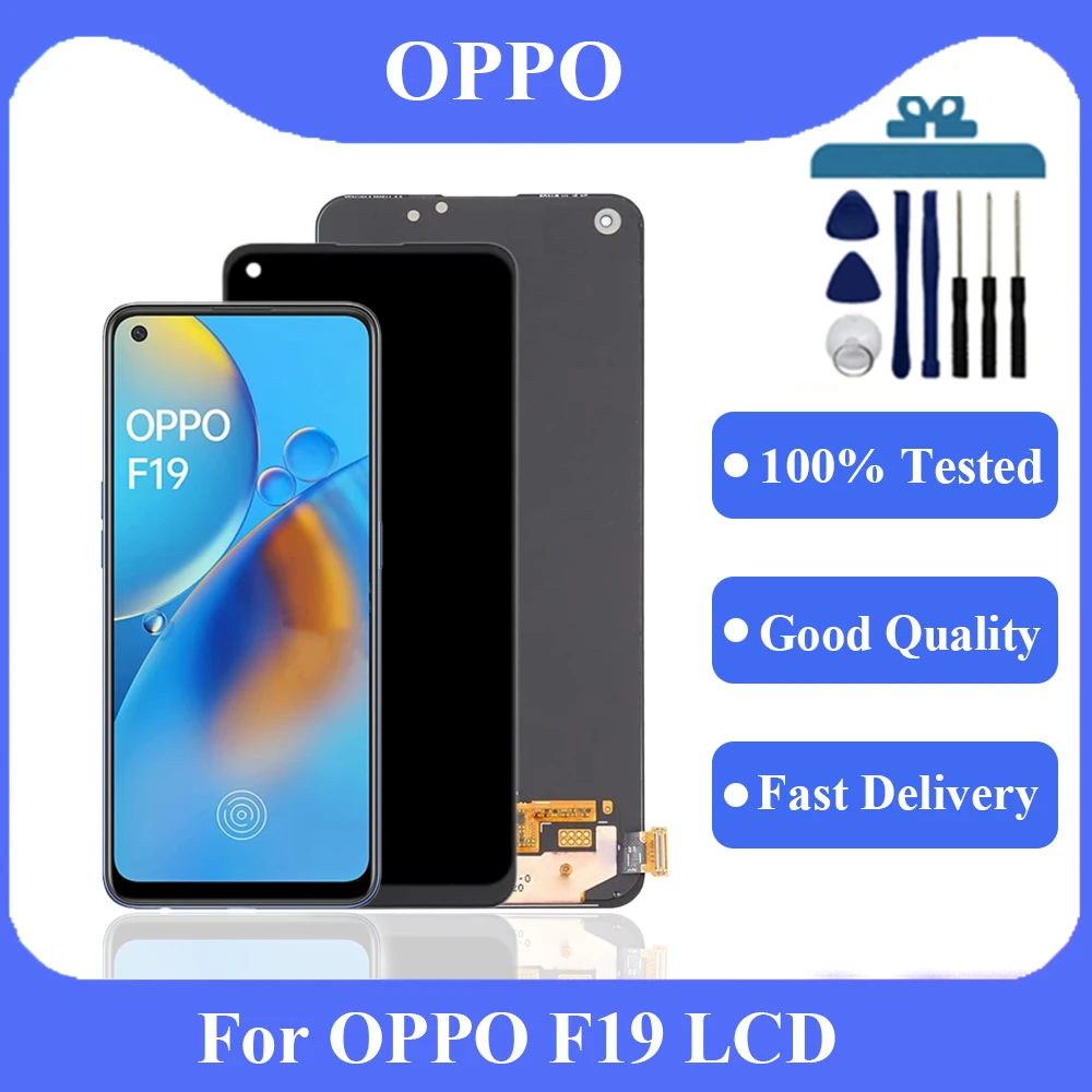 

Original AMOLED For OPPO F19 LCD Display Touch Screen Digitizer Assembly Replacement For OPPO F19 CHP2219 CPH2219 lcd